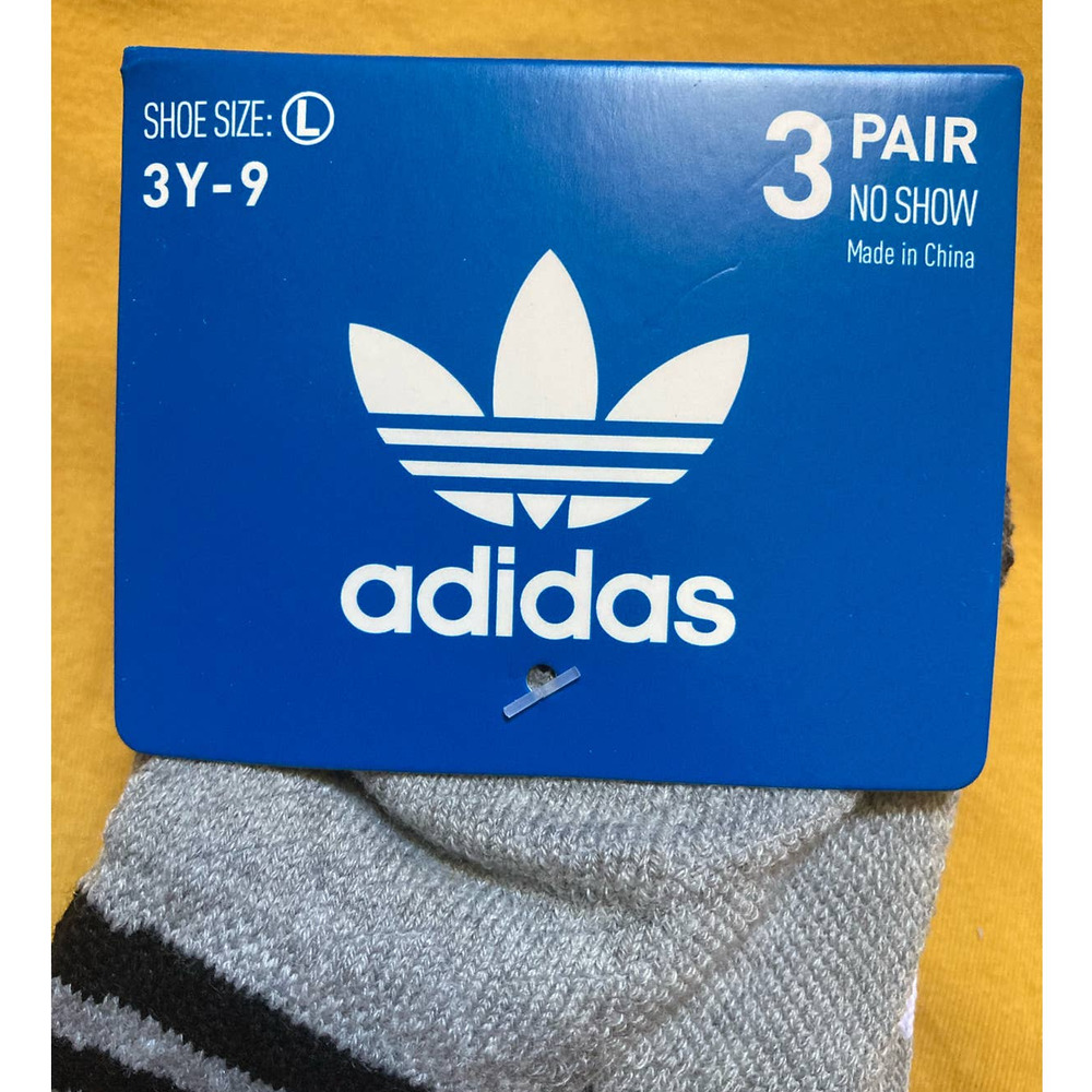 Adidas Roller  No-Show  Socks 3 Pairs  Youth (kids)Originals  Size Large - Picture 5 of 6